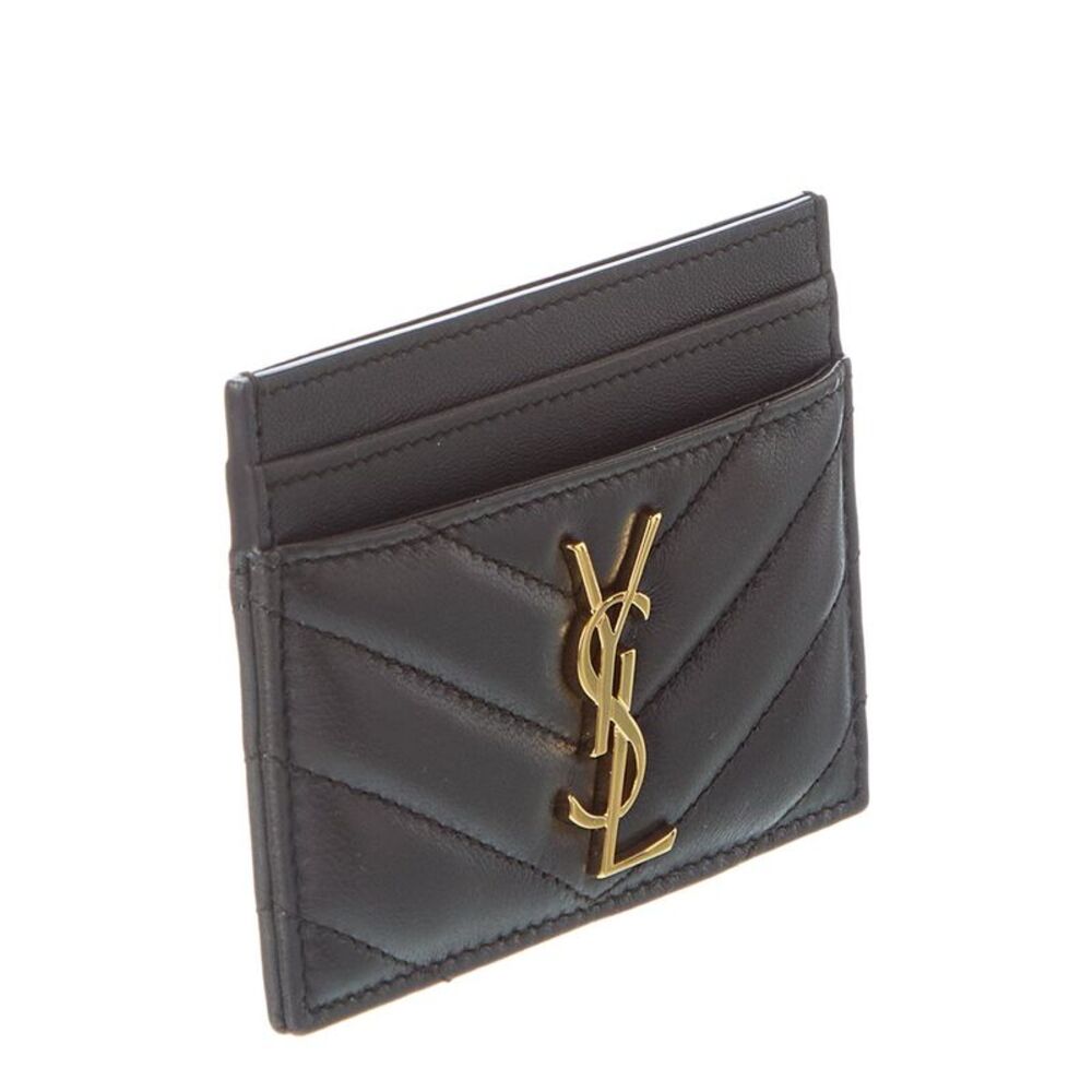 Saint Laurent Monogram Matelasse Leather Card Holder - Picture 3 of 4
